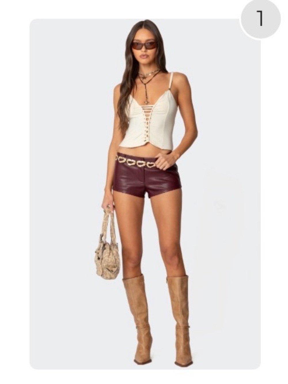 Melaney Faux Leather Micro Shorts
